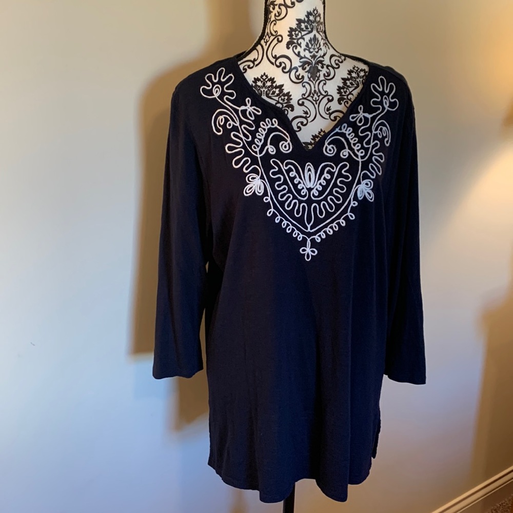 Croft & Barrow 3/4 Sleeve Top - Size L